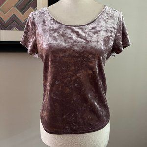 Mossimo Mauve Crushed Velvet Top M